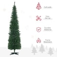 thumbnail image 4 of HOMCOM 7' Pencil Christmas Tree, Slim Artificial Xmas Tree with Realistic Branches, Sturdy Stand, Green, 4 of 9