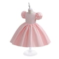 thumbnail image 4 of MIASHUI Robes de Demoiselle d'Honneur à Manches à Volants Robe de Princesse pour Petites/grandes Filles Robe de Bal de Fête de Mariage, Rose, 9-10 Ans, 4 of 9