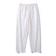 thumbnail image 2 of Mens Casual Fashion Solid Straight Leg Pants Drawstring Elastic Waist Pants RXIRUCGD Blanc, Taille: L, 2 of 4