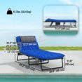 thumbnail image 3 of Outsunny 2 PCs Folding Lounge Chairs, Reclining Tanning Chairs, Blue, 3 of 10