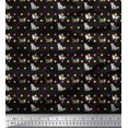 thumbnail image 1 of Soimoi Polyester Crepe Fabric Dot & Cat Animal Print Fabric by The Yard 42 Inch Wide, 1 of 5