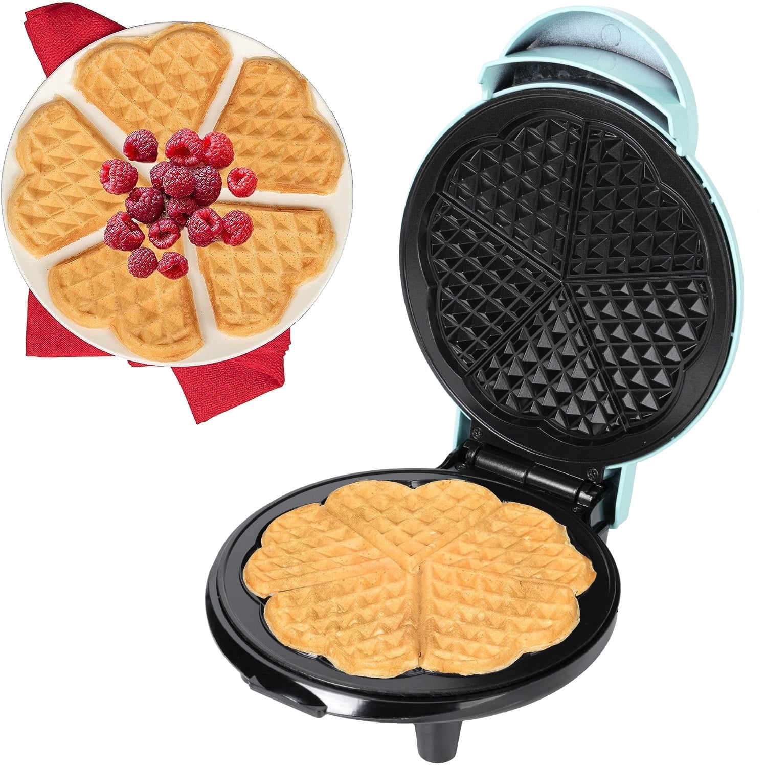 Kidsjoy Heart-Shaped Breakfast Maker – Non-Stick Iron with Adjustable Browning, 5-Serving Capacity, Perfect for Gifts & Special Occasions