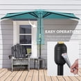 thumbnail image 4 of Outsunny Parasol Demi-Parasol de Patio 9,8 Pi Pare-Soleil, Manivelle, Bleu Pâle, 4 of 10