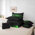 thumbnail image 5 of Electric Guitar Full Comforter Set - 7 Pieces Bed in a Bag Set,Music Stringed Instruments Bedding Sets Full with Flaming Green Flame Quilted Comforter,Flat Sheet,Fitted Sheet,Pillowcases, 5 of 5