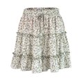 thumbnail image 1 of Jupe Plissée à Volants à Fleurs pour Femmes Taille Haute Jupe Trapèze Mini pour Filles, 1 of 9