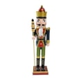 thumbnail image 2 of KLKCMS Christmas Decoration Countertop Party Handmade Wood Nutcracker Figure Deep Blue Clothes, 2 of 9