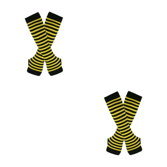 maskred Enjoy Ease And Comfort Of Over Knee Socks M Soft And Breathable Easy To Match yellow and black 2Set