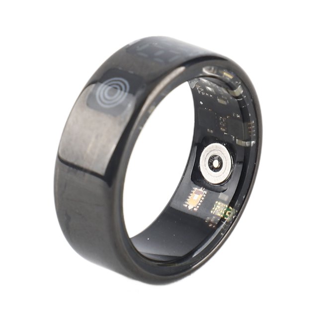 Smart Ring with APP Display Screen Multiple Sports Modes IP68 Water Resistant Stainless Steel 18mAh Smart Fitness Ring for Cycling Running