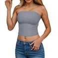 thumbnail image 1 of Weiqiqre Spring+Tops+for+Women Strapless Crop Tops Basic Backless Sleeveless Bandeau Going Out Cute 2025 Summer Clothes, 1 of 5