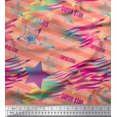 thumbnail image 1 of Soimoi Georgette Viscose Fabric Star & Diagonal Stripe Print Sewing Fabric Yard 42 Inch Wide, 1 of 3