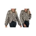 thumbnail image 2 of Honganda Pull Ample d'Automne pour Femmes Motif Léopard Manches Longues Tricot, 2 of 9