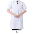 thumbnail image 3 of Laboratory Coat Buttons Multi Pocket Short Sleeve Pet Shop School Factory Work Clothes Internship Section Beautician Use Short Sleeve L, 3 of 6