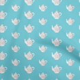thumbnail image 1 of oneOone Viscose Jersey Aqua Blue Fabric Tea Kettle Craft Projects Decor Fabric Printed By The Yard 60 Inch Wide-R8, 1 of 4