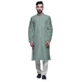 thumbnail image 1 of Atasi Printed Long Kurta For Men With White Churidar Pyjama Set Traditional Wear, 1 of 1