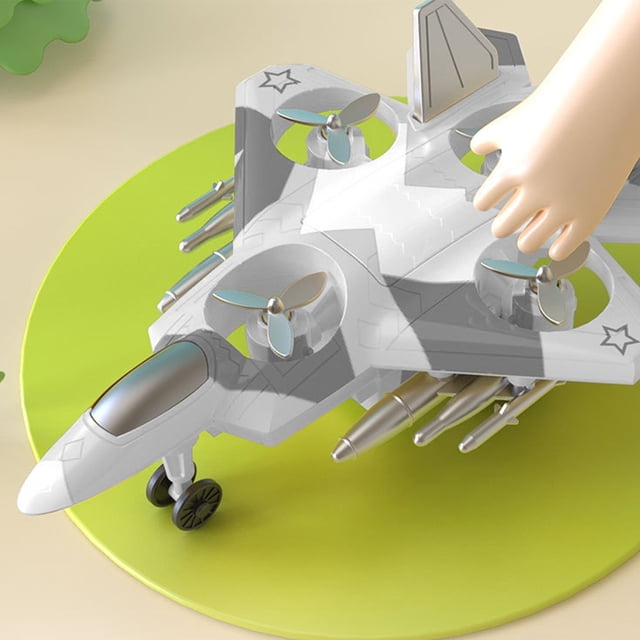 YANGHONGY Children's Inertial Drive 360 Trick Pulley Fighter Toy Rotating High Speed Sliding Simulation Plane Gift Boy Funny Toy