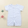 thumbnail image 2 of Tumotour Rompers for Toddler Outfits Soft Fashion Button Down Newborn Clothes Spring Casual Short Sleeve Jumpsuits Solid Color Onesie Bodysuits for Infant Baby Boy Girl, 2 of 4
