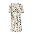 thumbnail image 5 of Ovzne Robes pour Femmes Robe d'Été pour Femmes avec Poches Imprimées Robes Amples à Col en V Manches Courtes Robes pour Femmes Manches Courtes Imprimées Liquidation, 5 of 5
