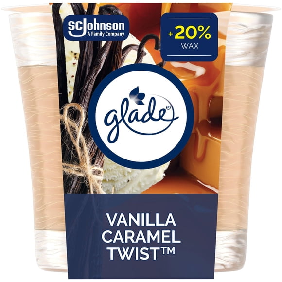 Glade® Scented Candle Air Freshener, Vanilla Caramel Twist