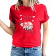 thumbnail image 2 of Pisexur Valentines Day T-shirt Top T-shirt à Manches Courtes Imprimé Amour de la Saint-Valentin pour Femmes Haut à Manches Courtes Col Rond Haut/chemise, 2 of 5