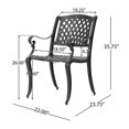 thumbnail image 2 of Pemberly Row Outdoor Dining Chair Set of 2 Mesh Style Back Black Cast Aluminum, 2 of 9