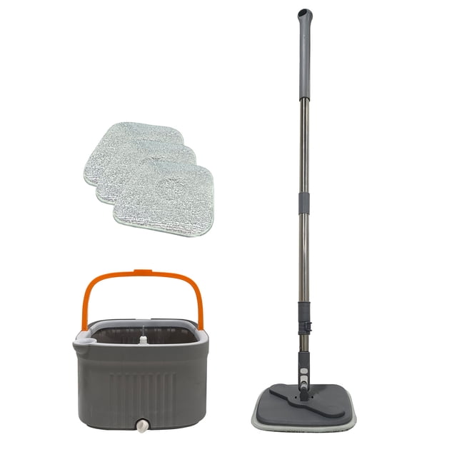 TopLLC Spin Mop and Bucket with Wringer Set, Support Self Separation Sewage and Clean Water, Telescopic Stainless-Steel Mop Cleaning Bucket Mop for Floors Kitchen on Clearance