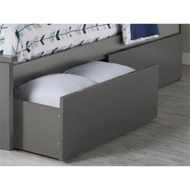 AFI Urban Tiroir de Lit en Bois Massif pour Lit Simple Ou Double, Gris (Ensemble de 2)