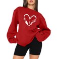 thumbnail image 1 of Femmes Décontracté Manches Longues Col Rond Hauts Chemises Amples Blouse Saint-Valentin Imprimé Graphique Chandail, 1 of 1