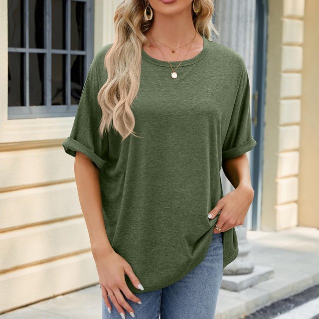 DPTALR Womens Print Tops Short Sleeve Out Blouse Funny Round Neck T-Shirt Tops