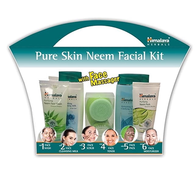 Himalaya Pure Skin Kit de Lotion Faciale au Neem avec Masseur Facial, 450ml