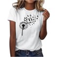 thumbnail image 1 of Plebaso T-Shirt Imprimé pour Femme Décontracté à Manches Courtes, T-Shirt Graphique à Col Rond, T-Shirts Amples d'Été 2025, 1 of 4