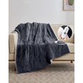thumbnail image 2 of Ourlova Heated Throw Blanket Velvet Soft Fast Heating 4 Heat Levels 4H Auto Off Machine Washable OverHeat Protection 84x90 Inch Gray, 2 of 10
