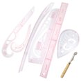 thumbnail image 1 of Zootealy 7 Pcs Règle Métrique Française Vêtements Règle de Mode en Forme de Courbe Règles de Triage Roue en Tissu Outils de Couture pour Couture Couture Couture Motif Design Vêtements DIY Modèle de Dessin Pliable, 1 of 6