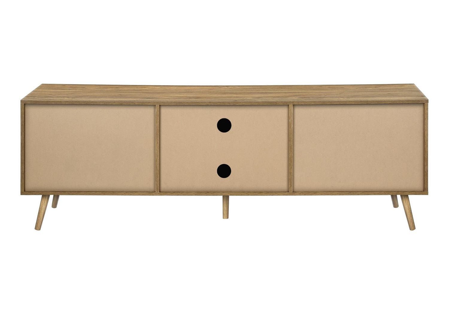 Monarch Specialties Meuble Tv, 72 Pouces, Centre De Divertissement Média, Armoire De Rangement, Console, Stratifié Noyer, Herbes Marines Naturelles, Mid Century, Moderne
