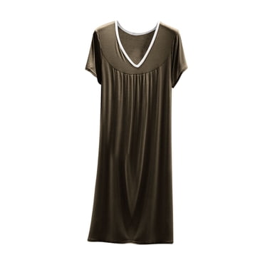 LOVZFMLL Robes pour Femmes Robe T-Shirt Maxi à Manches Courtes Nuisette Super Douce et Confortable Pyjama Chemises de Nuit Tenue de Détente Décontractée Vêtements de Nuit