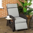 thumbnail image 2 of Outsunny Outdoor Recliner Chair with Adjustable Backrest, Cushion, Light Grey, 2 of 10