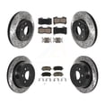 thumbnail image 1 of Transit Auto Front Rear Coated Drilled Slotted Disc Brake Rotors and Ceramic Pads Kit for Car 2015-2020 Chevrolet Colorado GMC Canyon KDC-100670, 1 of 11