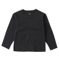 thumbnail image 1 of ZACPNCV T-Shirts à Manches Longues pour Filles, Col Rond pour Enfants, Hauts d'Automne et d'Hiver, T-Shirts Basiques, Noir, 7-8 Ans, 1 of 4