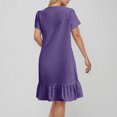 thumbnail image 4 of Liquidation d'Été 2025! Robe pour Femme Grande Taille, Liquidation de Robes d'Été pour Femmes, Robe d'Été pour Femme en Coton et Lin à Manches, Ourlet Volanté, Jupe Longue, 4 of 5