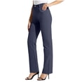 thumbnail image 1 of Soki Dress Pants Women Work Business Pants Tummy Control Office Straight Leg Trousers High Waisted Ladies Slacks, 1 of 8