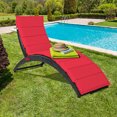 thumbnail image 2 of Costway Lot de 2 Chaises Longues Pliantes en Rotin pour Patio, Coussinées, Portatives, Jardin et Pelouse, Rouge, 2 of 10