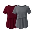 thumbnail image 1 of Chemises à Manches Courtes pour Femmes Enceintes Femmes Allaitement Couleur Unie Col Rond Manches Courtes Col Rond Blouse d'Allaitement Blouses à Manches Courtes pour Femmes Hauts à Manches Courtes pour Femmes, 1 of 9