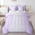 thumbnail image 1 of YST Lilac Purple and Grey Watercolor Bedding Comforter Set, Modern Geometry, 7-Piece, Queen, 1 of 4