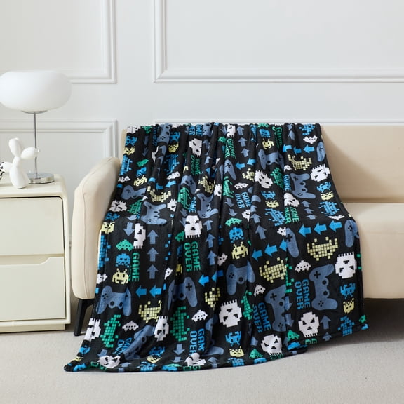 Mainstays Kids Plush Throw Blanket Gamer, 50 in x 60 in