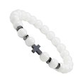 thumbnail image 1 of fastboy Bracelet en Perles Uniques avec Détail Croix Bracelets en Porcelaine Blanc 1Set, 1 of 6