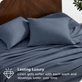 thumbnail image 3 of Bare Home Ensemble de Draps en Lin - Poche Profonde - Respirant - 4 Pcs - Grand Lit, Indigo, 3 of 6