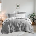 thumbnail image 1 of Regency Heights 7-Piece Full Bed in a Bag Set, Reversible Comforter with Sheet Set and Shams, Grey, Solid Color, 1 of 12