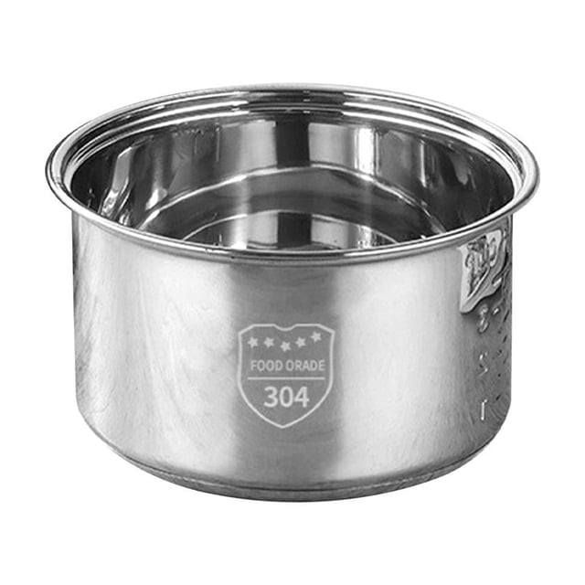 Clearance! JMYHOAM Kitchen Essentials 1pcs Stainless Steel Inner Pot for Multifunctional Rice Cookers. A durable replacement pot made of high-quality stainless steel, designed for cooking rice, grains, stews, and soups. The pot features a polished finish with visible 'Food Grade 304' engraving, ensuring safety and longevity. Suitable for various cooking methods like steaming and slow-cooking. Compact and easy to clean, it is dishwasher-safe and ideal for daily use.