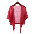 thumbnail image 2 of Timegard Boléros pour Robes Été Légers Manches 1/2 Haut Court à Nouer devant Tenue de Plage Cardigan Fluide, 2 of 5