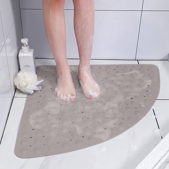 EGNMCR Bathroom Rugs, Rugs for Living Room Fan Shaped Bath Mat Non Slip Shower Floor Pad With Massage Texture Spanking Dry Waterproof For Bathroom Tub Security Plastics bathroom anti slip mats