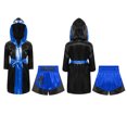 thumbnail image 1 of Fldy Ensemble d'Uniforme de Boxe pour Garçons 2 Pcs Peignoir de Boxe et Shorts MMA Costume de Boxeur Tenue d'Halloween Noir Bleu 6, 1 of 4